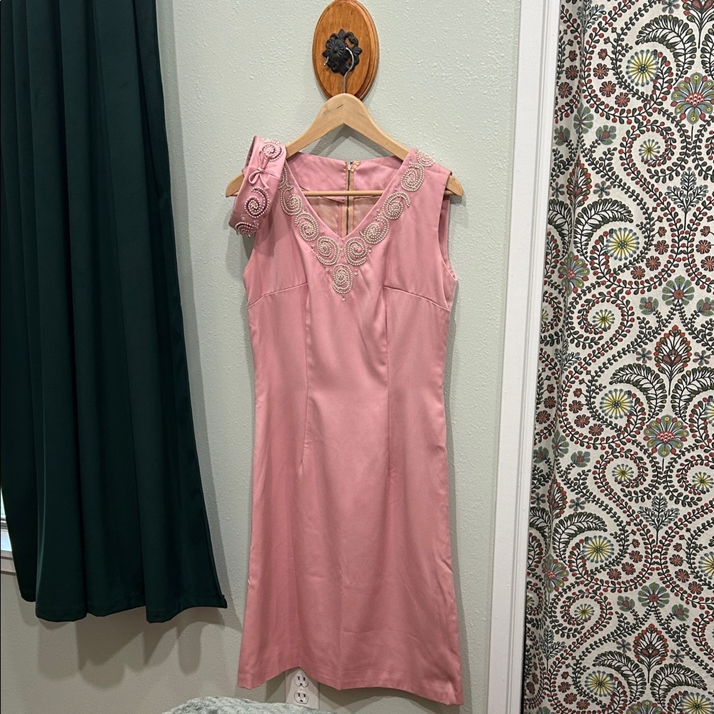 Vintage 1950s Cocktail Dress w/Open-Crown Halo Hat